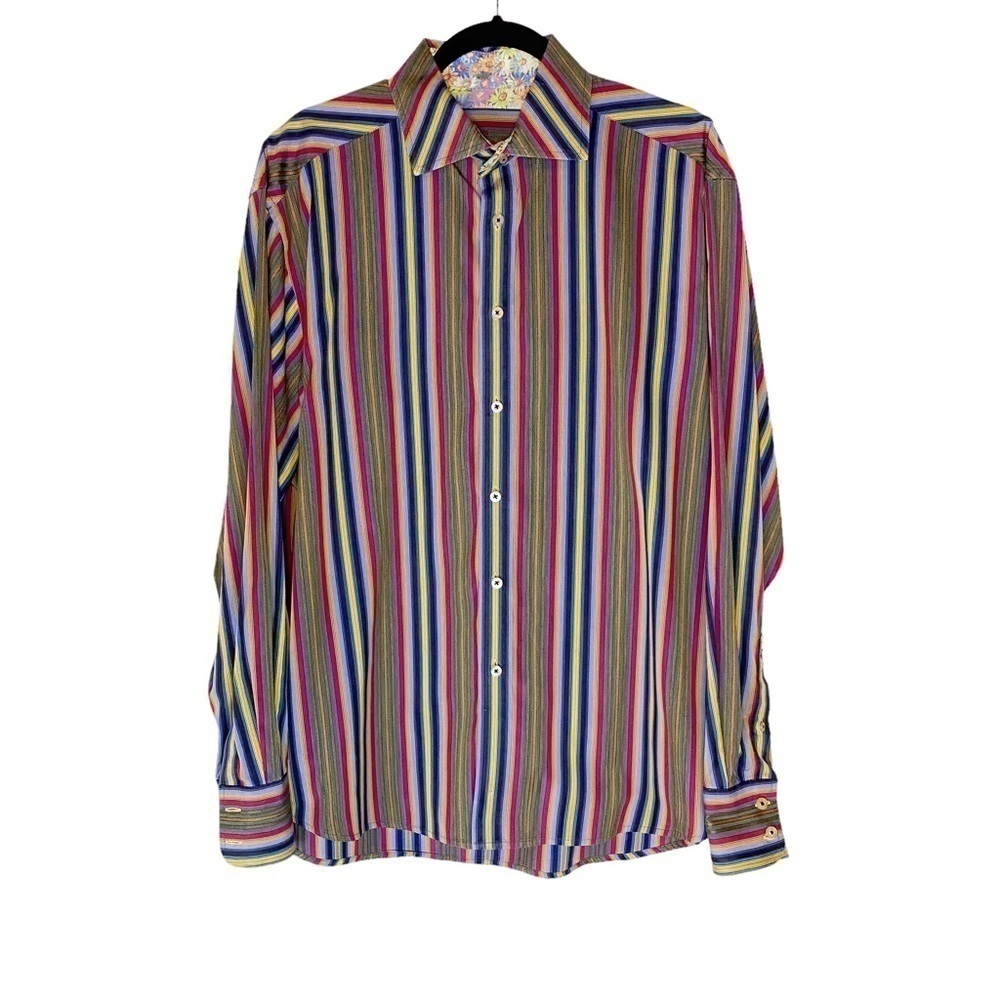 Robert Graham Striped Long Sleeve Button Down Shirt XL